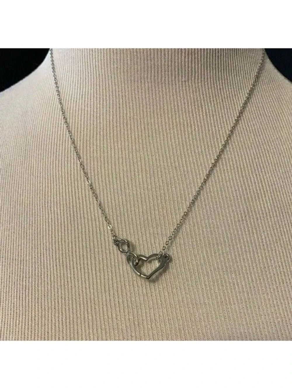 Infinity Floating Heart Silver Necklace